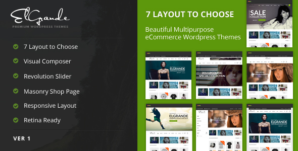 Elgrande - 7 Beautiful Layouts eCommerce Theme