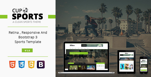 Sports Cup - Bootstrap 3 Sporting WordPress Theme