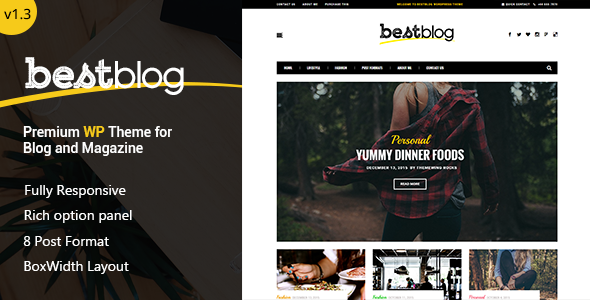 BestBlog - Responsive WordPress Blog Theme