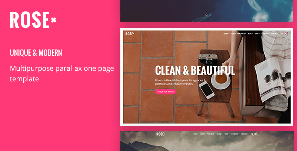 Rose - Responsive Multipurpose One page Template