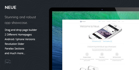 Neue - App Landing Page WordPress Theme