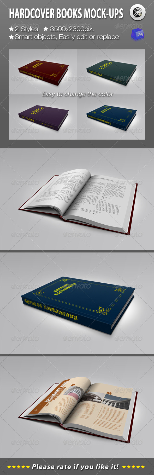 Hardcover Books Mock-ups Hardcover Books Mock-ups