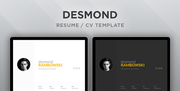 Desmond: Resume / CV HTML Template