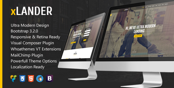 xLander - Startup Landing Page Bootstrap WP Theme