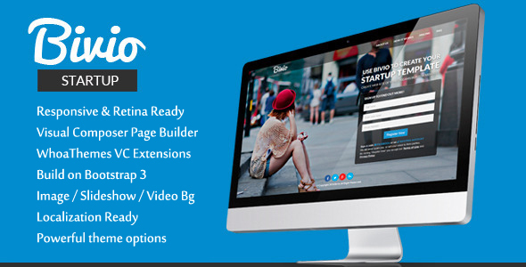 Bivio - Bootstrap 3 App Landing Page WordPress