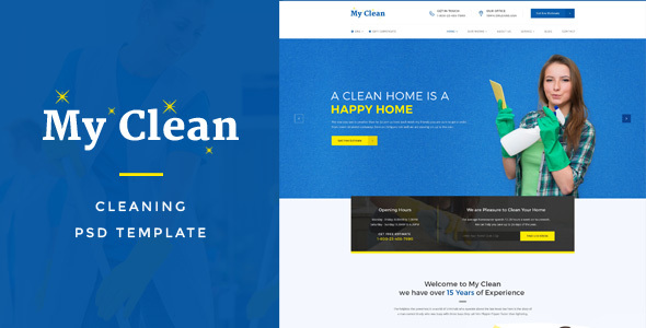 MyClean : Cleaning Company PSD Template