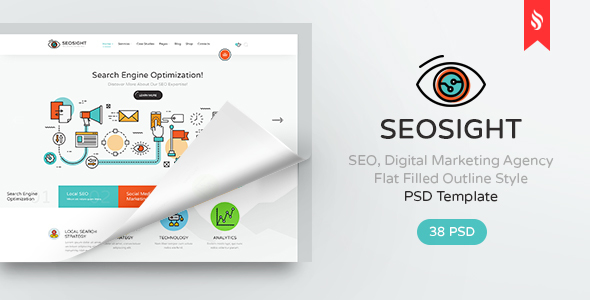 Seosight - SEO, Digital Marketing Agency PSD Template