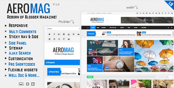 AeroMag - News & Magazine Responsive Blogger Template