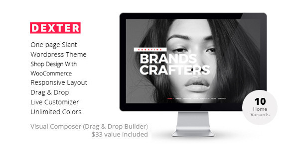 DEXTER - Multipurpose One Page Slant WP Theme