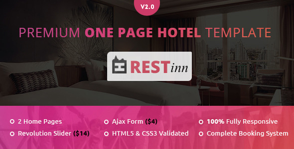 Restinn - Hotel and Resort One Page HTML Template