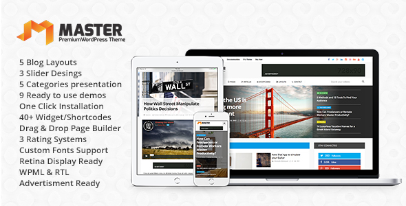 Master | Premium Blog & Magazine WordPress Theme