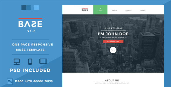 Base - One Page Responsive Muse Theme