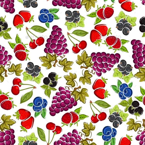 Sweet Fruits and Berries Seamless Pattern