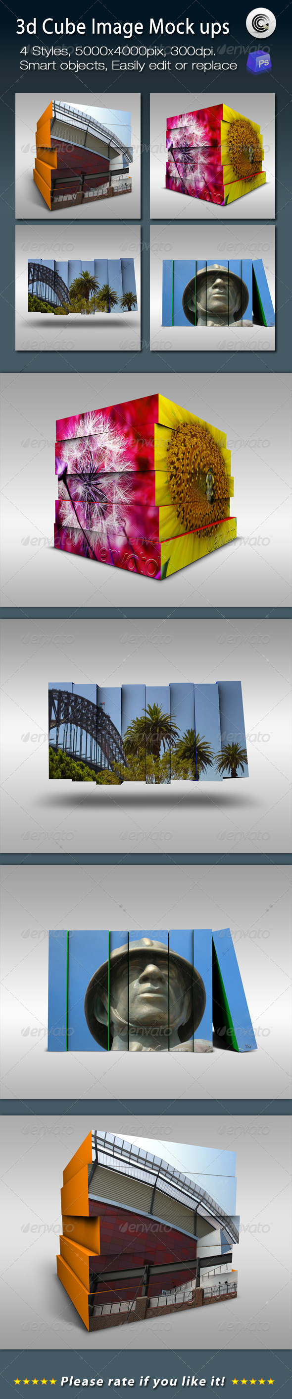 3D Cube Image Mock ups 3D Cube Image Mock ups