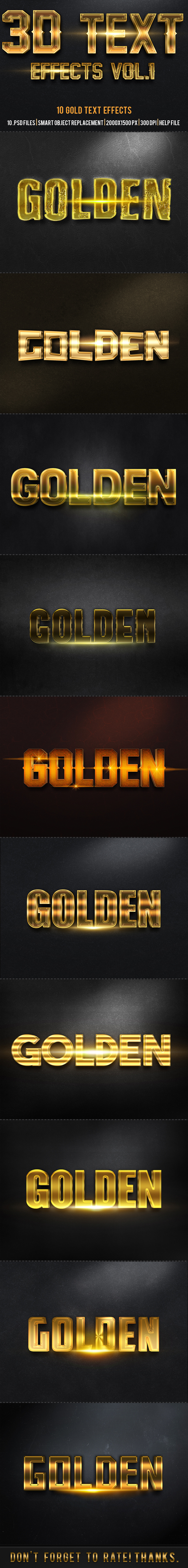 3D Gold Text Effects