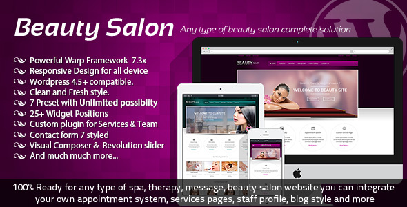 Beauty Salon Responsive Wordpress Template