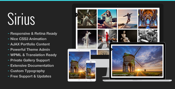 Sirius Responsive Portfolio Photography Theme