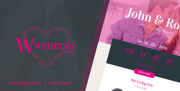 W-Wedding - Responsive Bootstrap Wedding Template