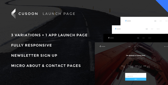 C U Soon - Launch Page, Coundown Page, Under Construction Page  - Responsive HTML Theme