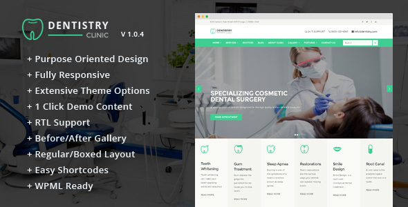 Dentistry - Dental Clinic & Dentist WordPress Theme