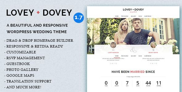 Lovey Dovey - Responsive WordPress Wedding Theme