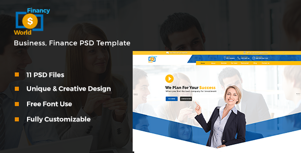 Financy World | Finance PSD Template