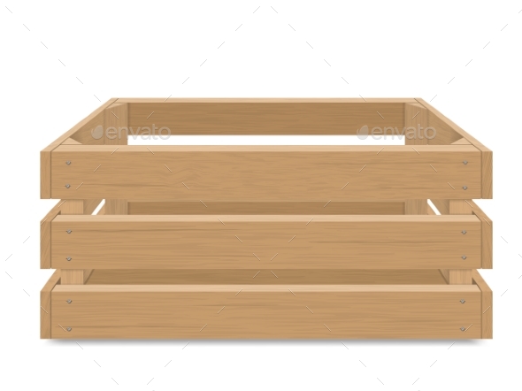 Empty Wooden Box for Fruits and Vegetables