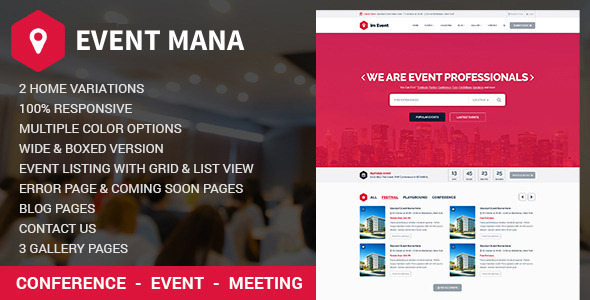 Event Management WordPress theme