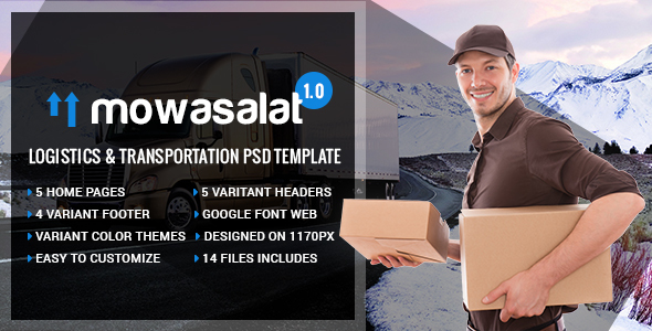 Mowasalat - Logistics and Transports PSD Template