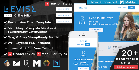 Evis - Responsive Email + StampReady Builder