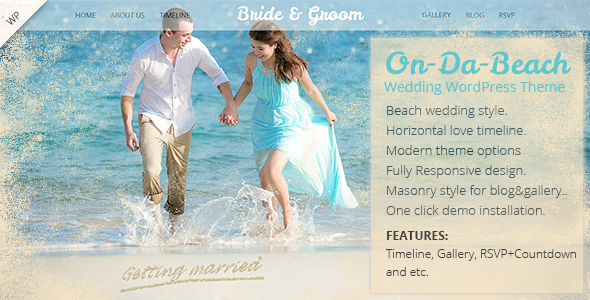 On Da Beach - Wedding WordPress Theme