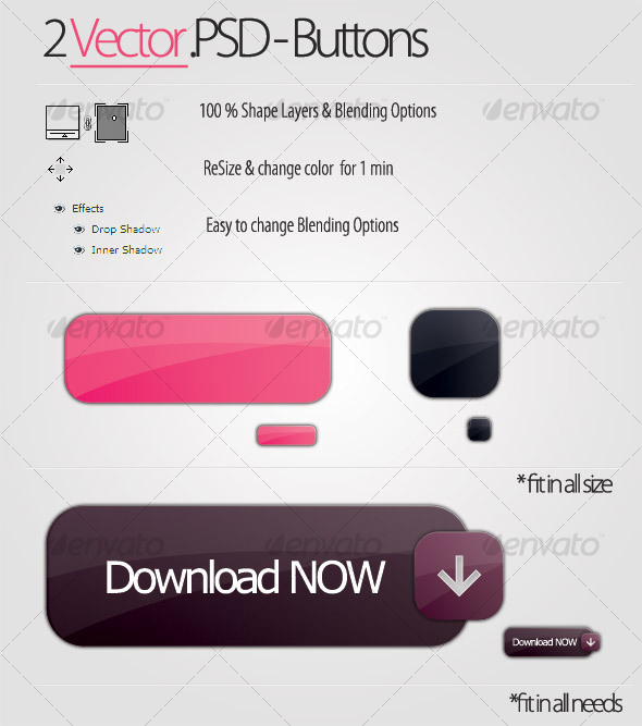 PSD VECTOR BUTTONS #1 PSD VECTOR BUTTONS #1