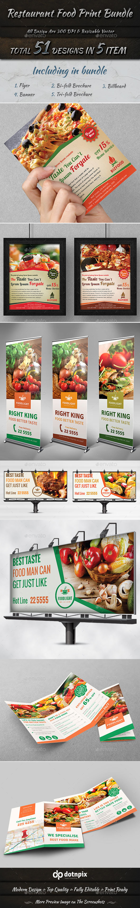 Restaurant Food Print Bundle