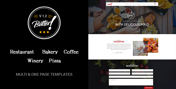 Butter - Professional Restaurant, Bakery, Coffee, Winery and Pizza HTML Layouts
