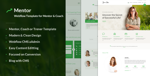 Mentor - Webflow Template for Personal Development Coaches