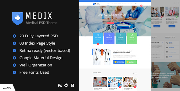 Medix - Medical, Doctor and Health Care PSD Template