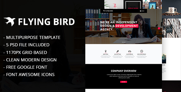 Flying Bird Multipurpose PSD Template