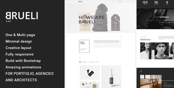 Brueli - Minimal Portfolio / Agency / Architect WordPress Theme