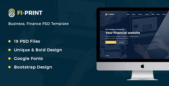 Fi-Print - Business, Finance PSD Template