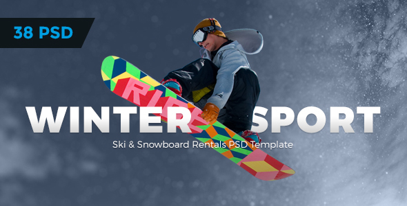 Winter Sport - Ski & Snowboard Rental PSD Template