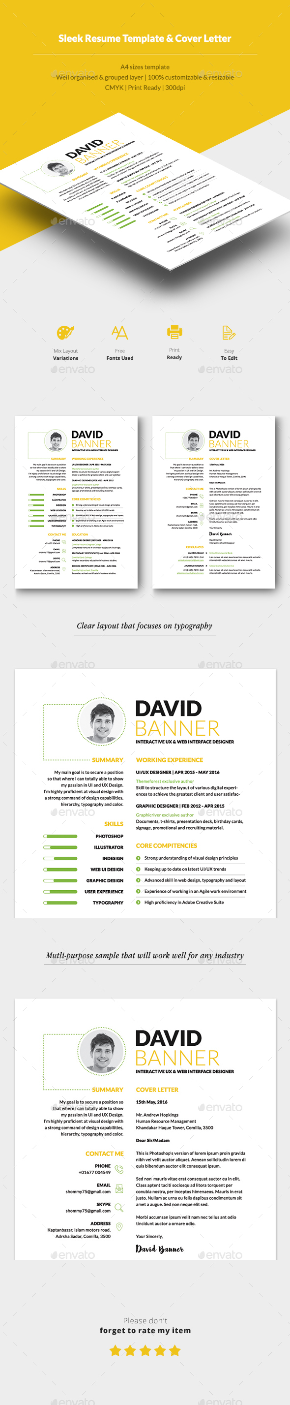 Sleek Resume & CV