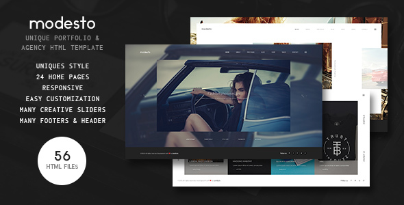 Modesto - Power Unique Portfolio, Photography & Agency HTML Template