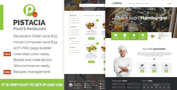 Pistacia - Food & Restaurant WordPress Theme