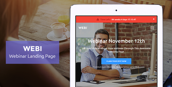 Webi - Webinar Landing Page