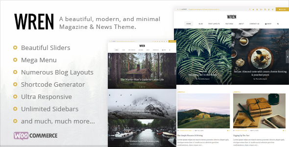 Wren - Responsive Blog, News, & Magazine Theme