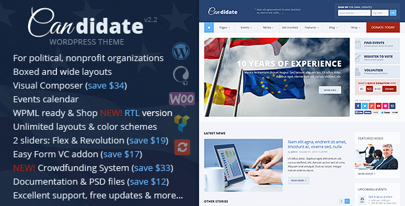 Candidate - Political/Nonprofit WordPress Theme