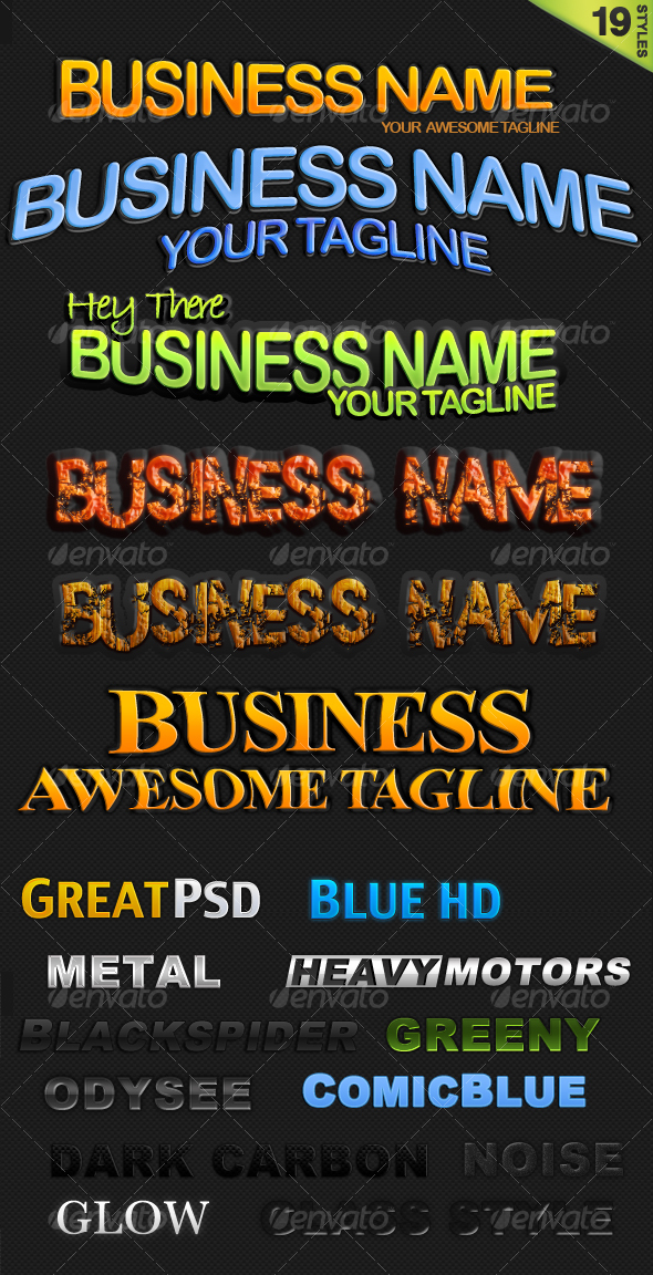 19 Text Styles - Text Effects Styles