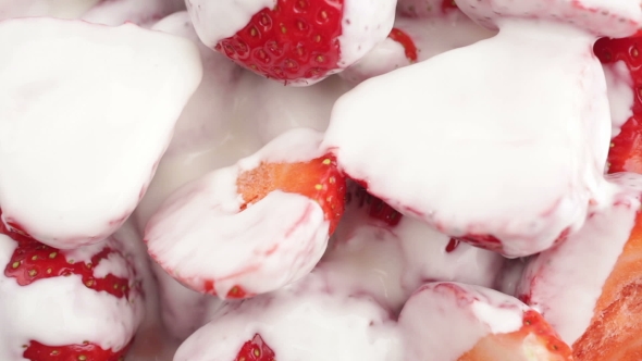 VideoHive Strawberries In Cream 16288754 VideoHive Strawberries In Cream 16288754