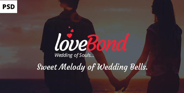 LoveBond One Page Wedding PSD Template - beautiful and awesome