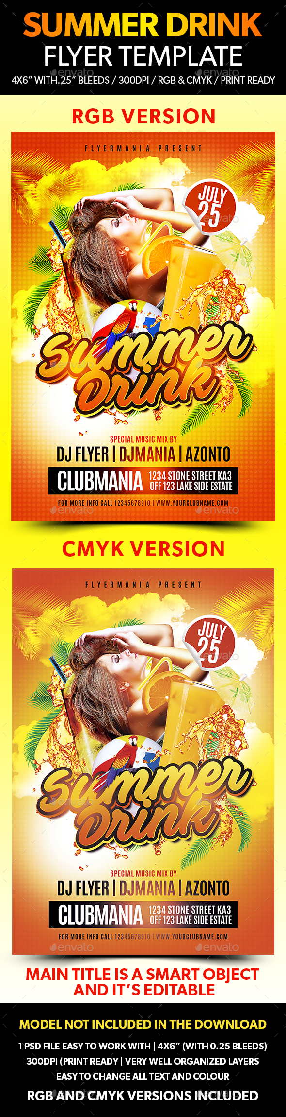 Summer Drink Flyer Template